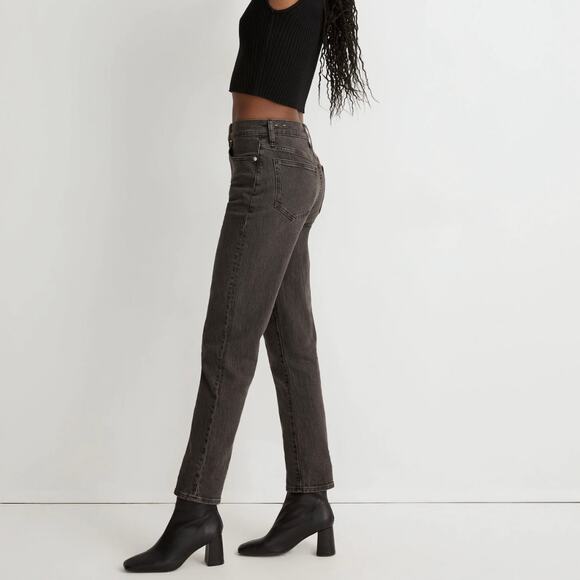 Madewell The‎ Perfect Vintage Jean Faded Black High Rise Tapered Denim Size 26 - Picture 2 of 11